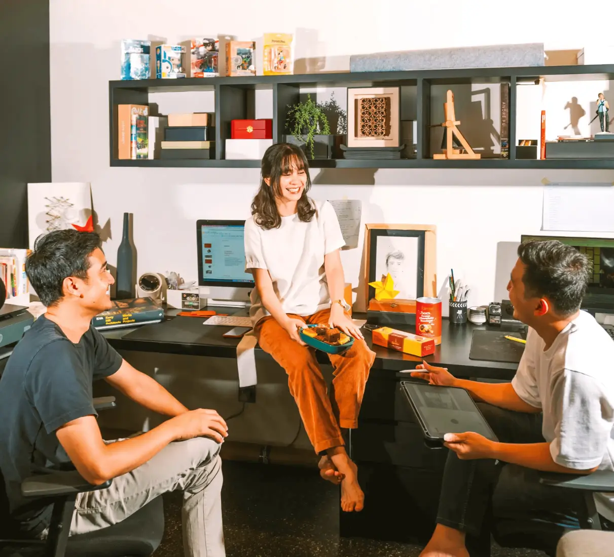 Girl enjoying Kartika Sari products