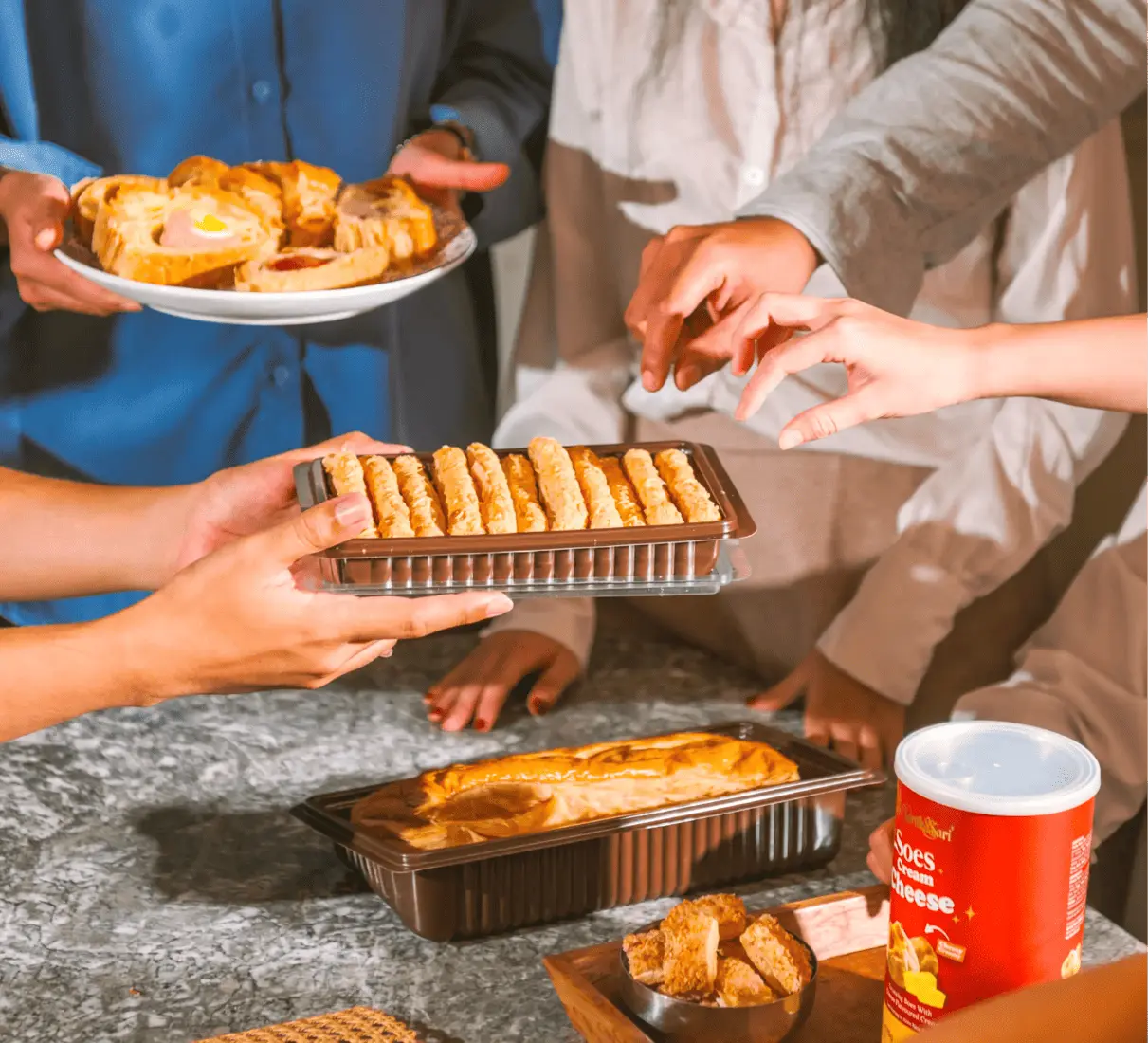 Sharing cakes with loved ones